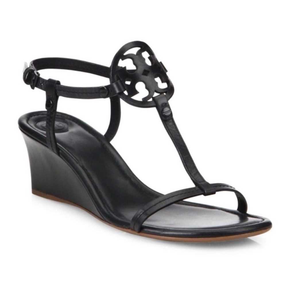 Black Wedge Sandals by Tory Burch
